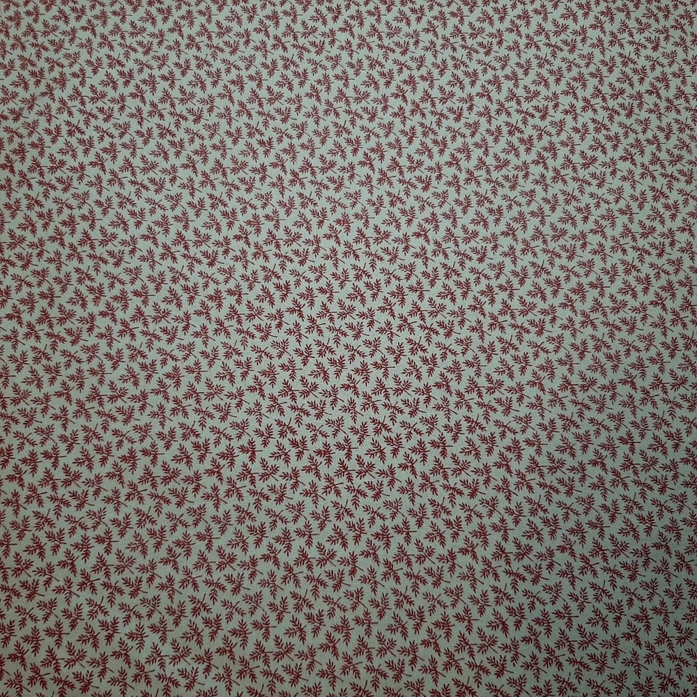 Red Leaves on Cream Cotton Faye Liverman Burgos Marcus Brothers Fabric 4 Yds